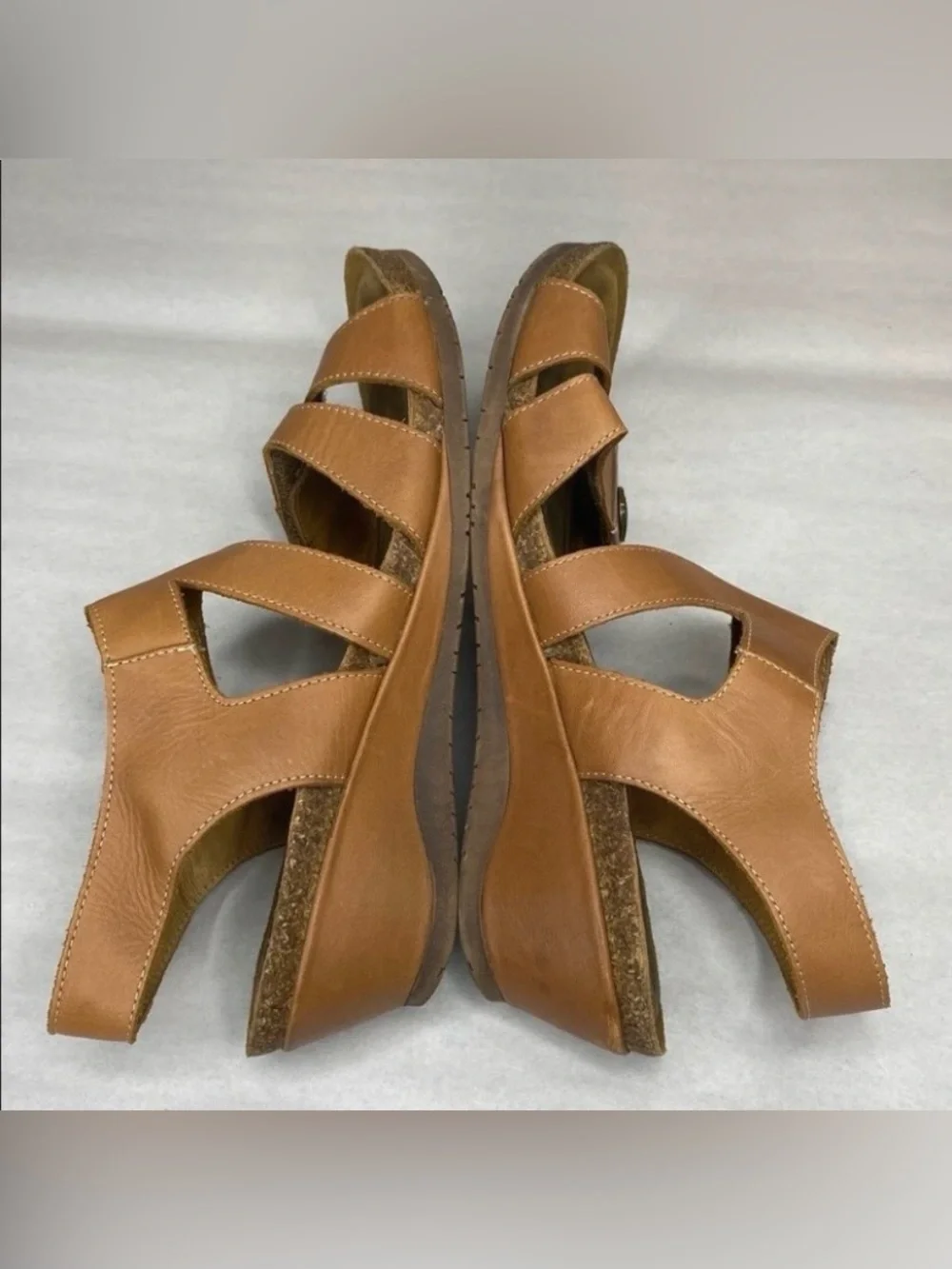 Biza Madison Boho Tan Leather Comfort Sandals Size 40 / 9